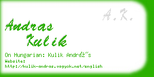 andras kulik business card